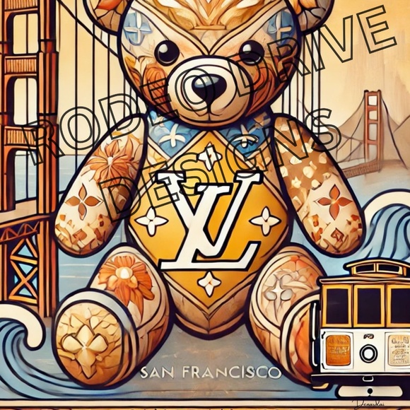 Louis Vuitton City Bear Series - San Francisco Print (18x24) Rodeo Drive Design - Picture 2 of 2